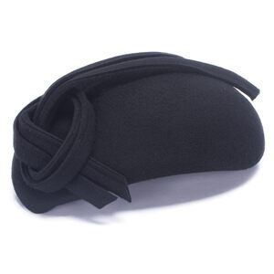 7775 Black Teardrop Women Felt Fascinator Tam Beret Casque Cocktail Hat
